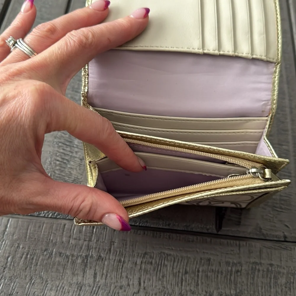 NWOT Coach Light Gold, Cream & Purple Women's Wallet - Picture 6 of 7